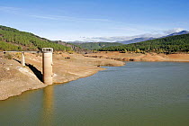 Reservoir created by a dam at Tamajon, Guadalajara, Spain