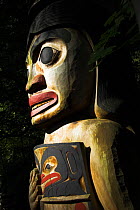 Totem pole in Great Bear Forest, British Columbia, Canada