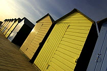 Beach huts at Bude, Cornwall, UK.