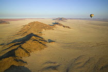 Aerial view of balloon flight near Sossuvlei dunes, Namibia