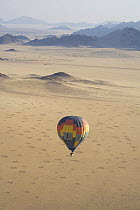 Aerial view of a balloon flight near the Sossuvlei dunes, Namibia