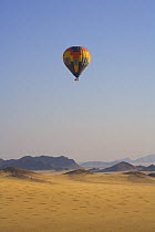 Aerial view of a balloon flight near the Sossuvlei dunes, Namibia