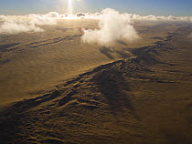 Aerial view of sand dunes near the Skeleton Coast, Namibia