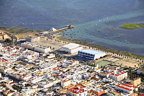 Aerial view of Puerto Real in the Bay of Cadiz, San Fernando, Cádiz, Spain