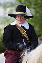 Robert Dover dressed in historical costume at the Cotswold Olympicks, a medieval custom and sporting event. Dovers Hill, Gloucestershire, UK