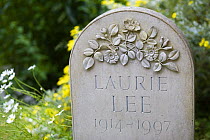 The gravestone of Laurie Lee, author of "Cider with Rosie" in the village church of Slad, Gloucestershire