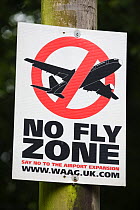 Airport expansion protest poster "No Fly Zone", Wolverhampton, UK