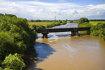River Severn in spate at Over Bridge, Gloucester after torrential rain of June 2007