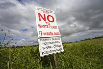 Environmental campaign poster "SAY NO TO WASTE PLANT" at Norton, Worcester