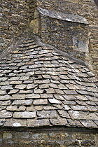 Cotswolds slate roof, Icomb, Gloucestershire, UK
