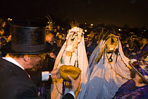 The Chepstow Wassail and Mari Lwyd custom on 12th night, Chepstow, UK January 2008