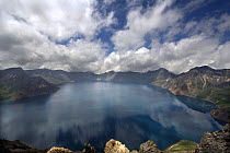 Changbai Lake in summer. On the border with North Korea, Lin Province, North-east China. July 2006, BBC "Wild China" series