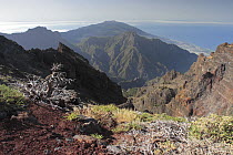 The volcanic landscape of Caldera de Taburiente National Park, La Palma. Canary Islands, Spain