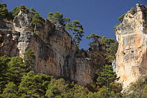 Sheer rock faces in the Cuenca mountains, Spain