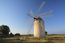 Wind mill at Cap de Barbaria on Formentera,  Balearic Islands