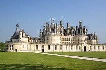 Gardens and Castle of Chambord in the Loire Valley, France