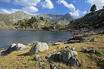 Forcat lake in Madriu Valley Natural Park. The Pyrenees mountains, Andorra
