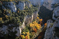 Looking down into the gorge of Arbayun, Navarra, Spain