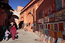Local artwork in the Souk of Marrakech, Morocco December 2007