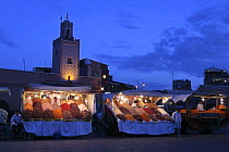 Night market in Djemaa el Fna square, Marrakech, Morocco December 2007