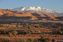Looking out over the Moroccan landscape to the High Atlas Mountains