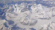 Tibetan glaciers and mountains from the air. December 2006
