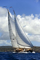 "Aschanti IV", Aschanti Ltd's Henry Gruber Staysail Schooner during Antigua Classic Yacht Regatta, Race 2, April 19, 2008.