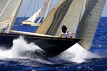 Bowman on "Velsheda" reports back to the helmsman by radio during the Antigua Classic Yacht Regatta 2008, Race 3, April 20.