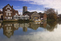 The Old Granary pub on the River Frome, Wareham, Dorset, UK