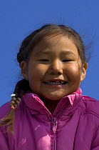 Young Inupiat girl at the Fourth of July celebration in Point Hope, the oldest Eskimo village along the Arctic coast, Alaska