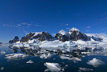 The mountainous coastal landscape of the western Antarctic peninsula