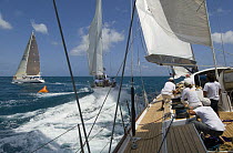 Onboard "Sojana" as she comes into the offset bouy during Antigua Race Week 2008. Day 2, halfway round the Island Race, Dickenson Bay to Falmouth anti clockwise.