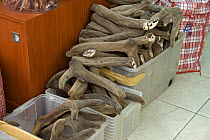 Deer horns for sale in Chinese herbal medicine shop, Hong Kong, China