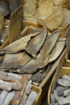 Sharks fin for sale in Chinese dried seafood market, Hong Kong, China