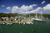 SY "Adele", 180 foot Hoek Design, moored in English Harbour, Antigua, January 2006.
