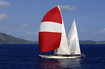 SY "Adele", 180 foot Hoek Design, underway just off the Antigua coast, January 2006. Non editorial uses must be cleared individually.
