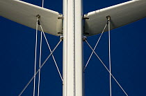 Close up of SY "Adele"'s mast and rigging Non editorial uses must be cleared individually.