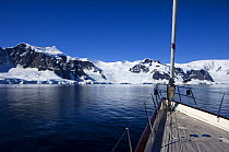 SY "Adele", 180 foot Hoek Design, exploring Wilhelmina Bay, Antarctica, January 2007 Non editorial uses must be cleared individually.