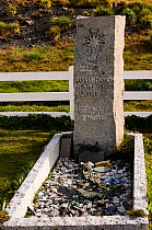 Ernest Shackleton's grave at the whalers cemetery, Grytviken, South Georgia, February 2007