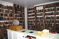 The library room in the rebuilt church at Grytviken, South Georgia, February 2007