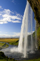 Seljandsjoss waterfall and the plains of South Iceland