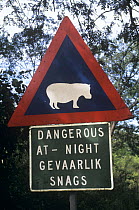 Beware the hippopotamus sign, near Hazy View, Mpumalanga, South Africa
