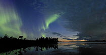 Northern lights, Aurora borealis, August night, North Finland 2006