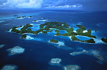 Aerial view of the Rock Islands, Palau, Micronesia. December 2001.