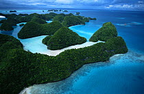 Aerial view of the Rock Islands, Palau, Micronesia, December 2001.
