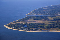 Aerial view of Cape May Peninsula, an important "assembly point" for Monarch butterflies (Danaus plexippus) migrating on their way South, New Jersey, USA