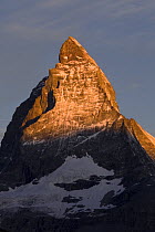The Matterhorn peak (4478m) at sunrise, Switzerland