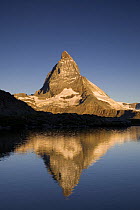 The Matterhorn (4478m) with reflection in Lake Riffelsee, Switzerland
