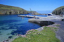 South harbour landing stage, Fair Isle, Shetland Islands, Scotland, UK