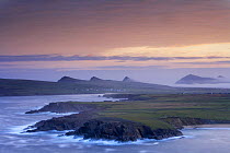 Dawn at Clogher Head, looking towards Sybil Point and the Three Sisters, Dingle Peninsula, County Kerry, Republic of Ireland